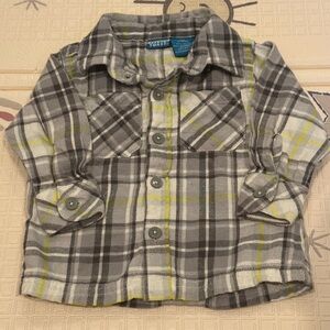 French Toast 12 Month Unisex Flannel Button Down